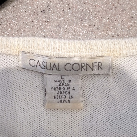 Casual Corner Womens Grey & Cream Floral Button Front Cardigan Size Large - Picture 7 of 7